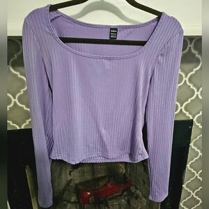 Purple Scoop Neck Top